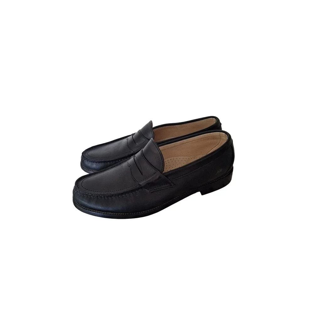 SAS San Antonio Shoemakers Black Leather Penny Loafers Mens 9.5 M E6943838 5